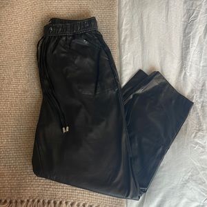 Intermix Vegan Leather high-waisted Jogger Size 6